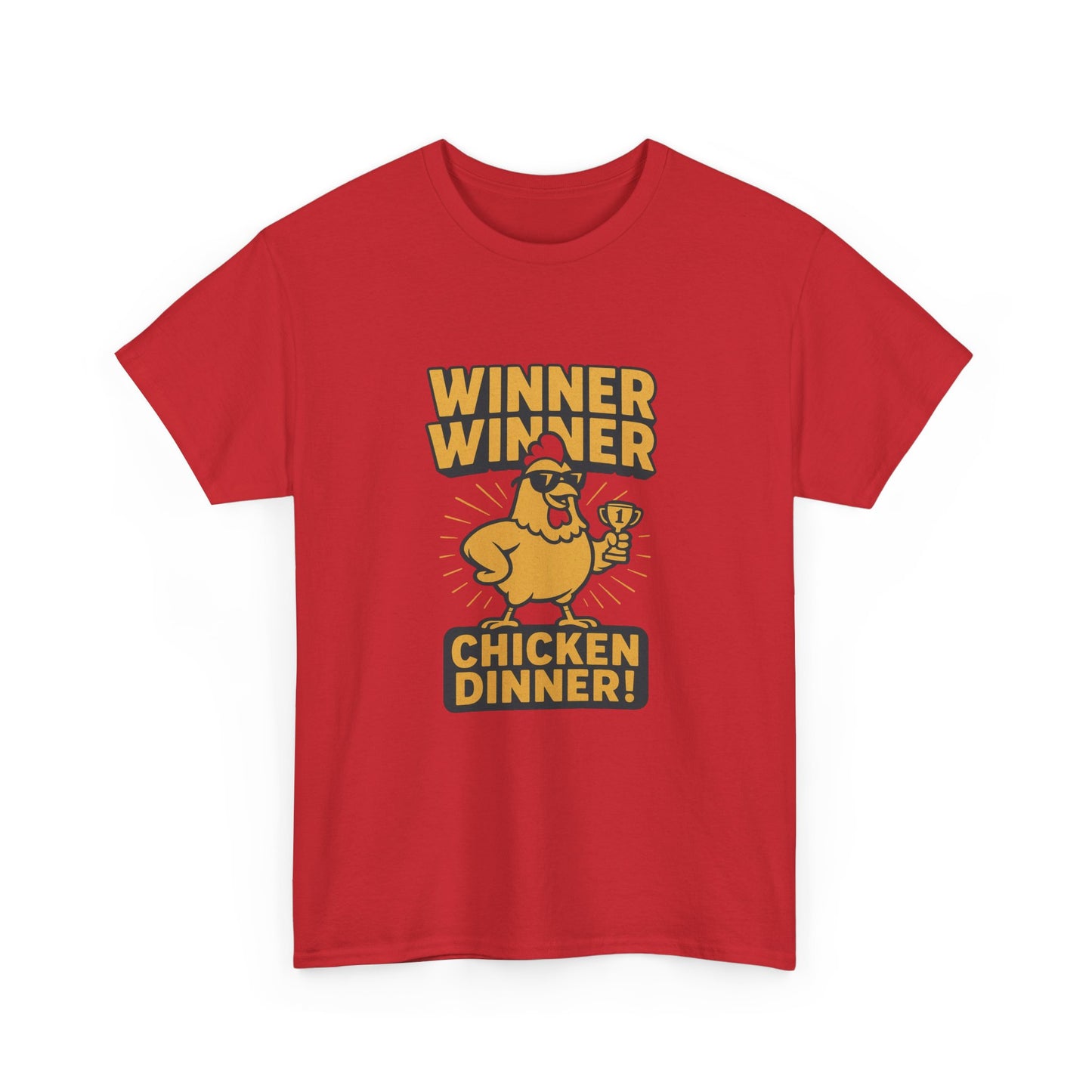 Cartoon chicken t-shirt with Winner Winner Chicken Dinner slogan 