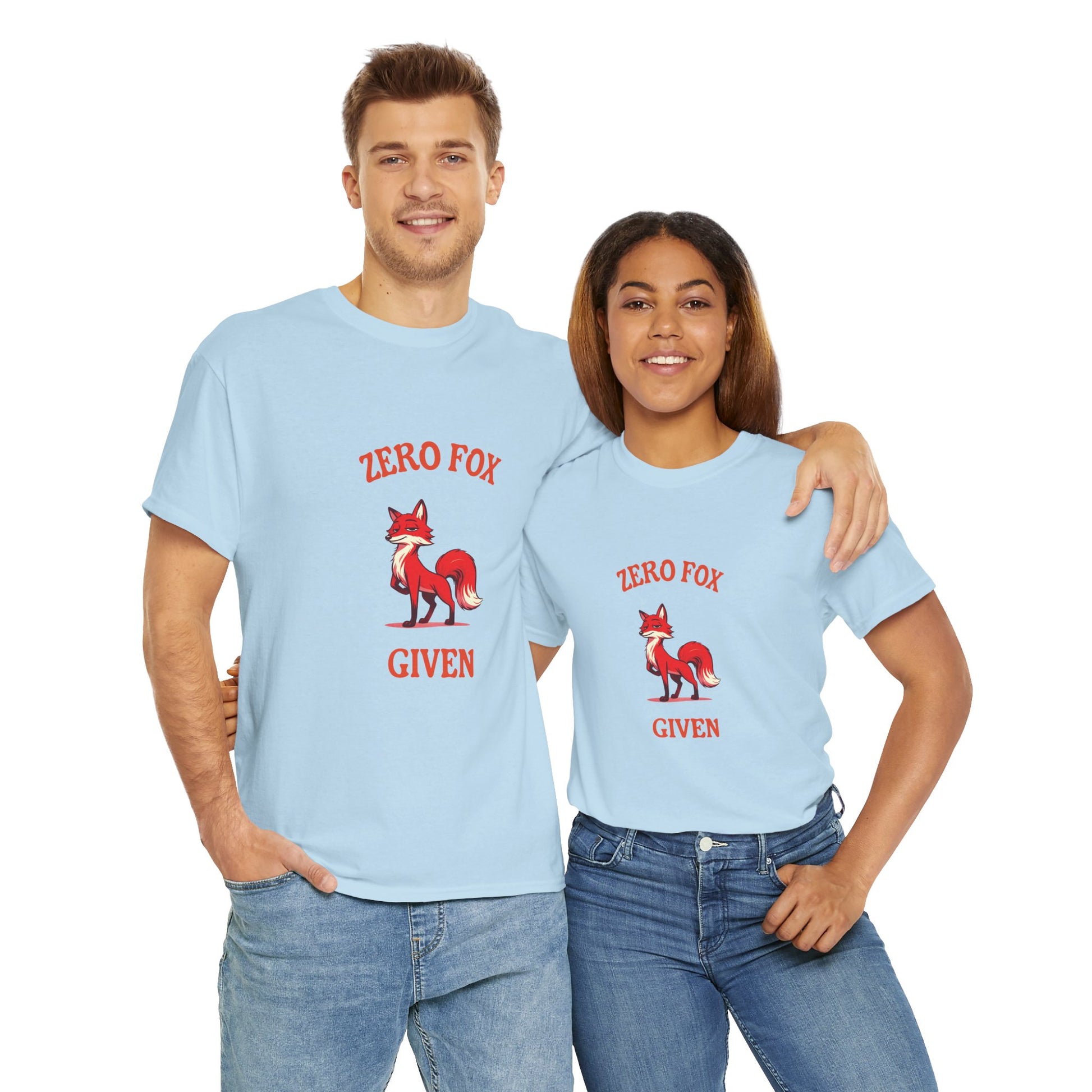 Trendy pun t-shirt with “Zero Fox Given” graphic