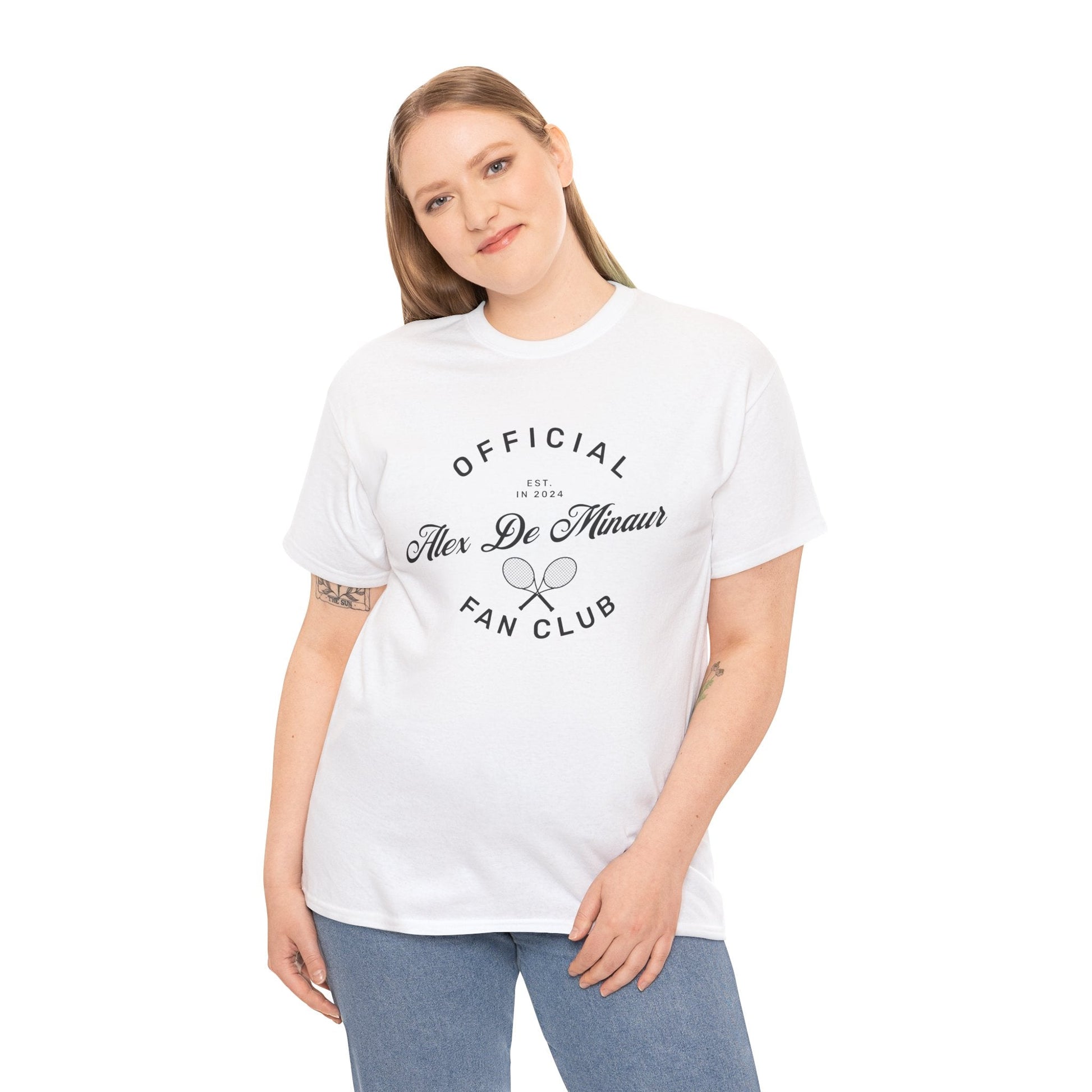 Represent your support for Alex De Minaur with this fan club t-shirt—ideal for Aussie tennis enthusiasts