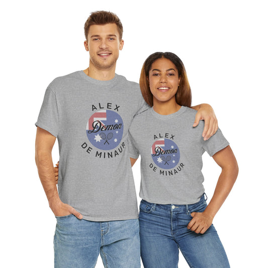 Alex De Minaur' t-shirt, support the Aussie tennis star, 'The Demon,' with this stylish fan tee for tennis lovers