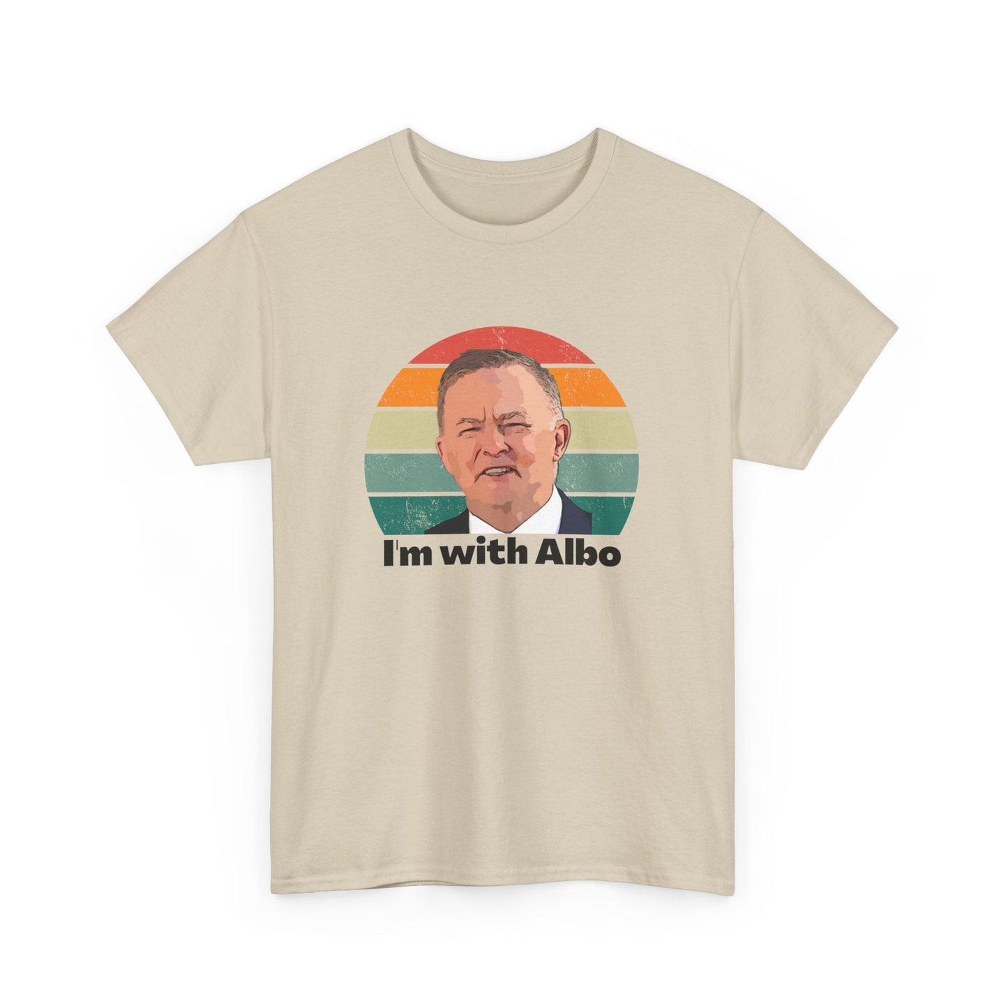 Pro-Albanese election t-shirt with 'I'm with Albo' slogan, great for Australian politics supporters and voters.