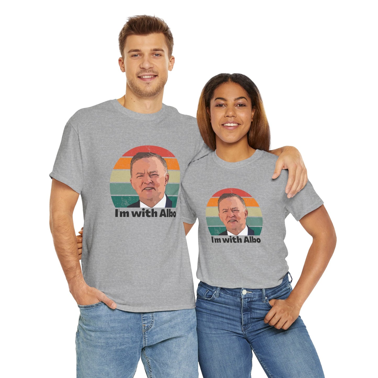 I'm with Albo' election tee, support Anthony Albanese in the next vote with this political statement t-shirt.