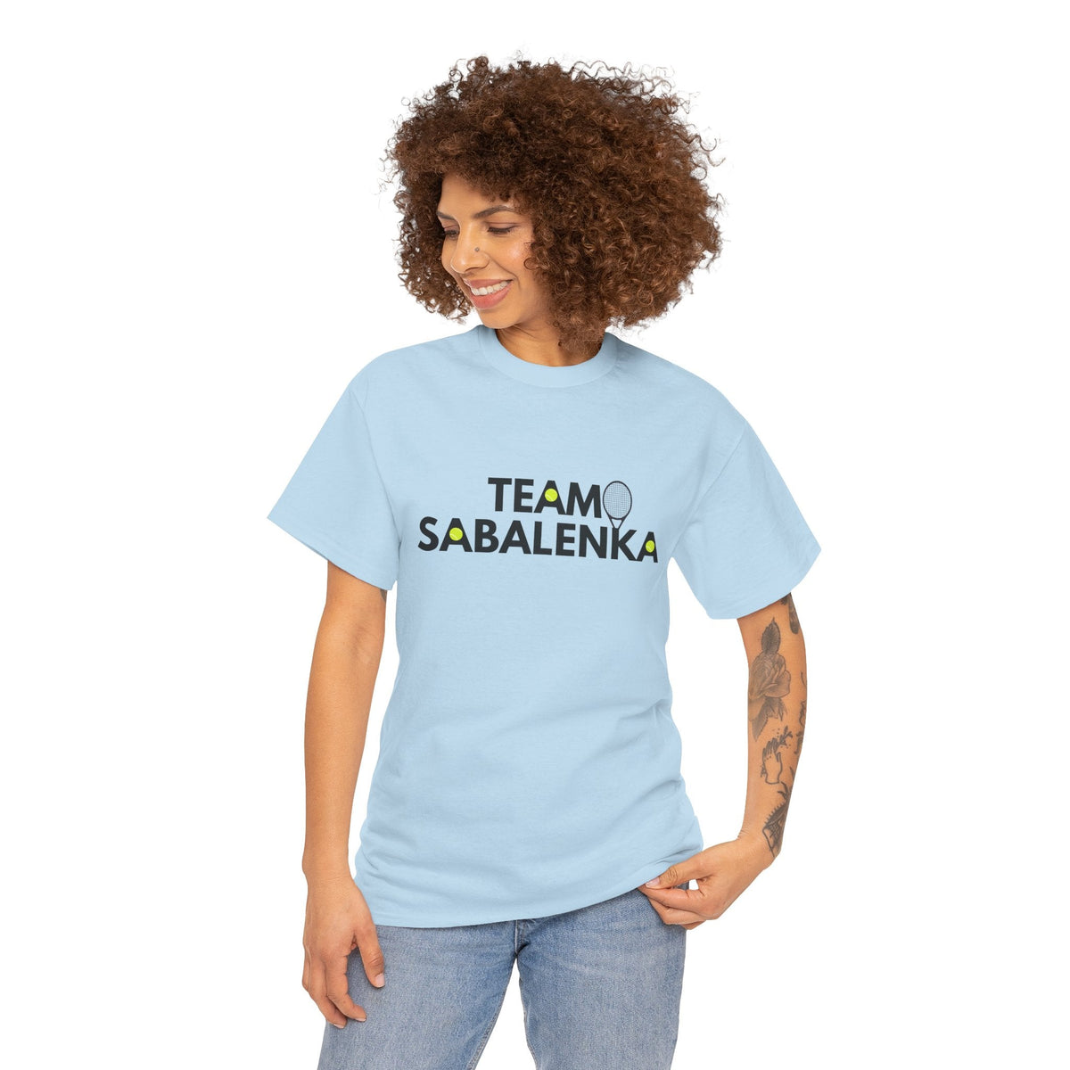 Wear your tennis pride with this 'Team Sabalenka' t-shirt, celebrating Aryna Sabalenka’s powerful game