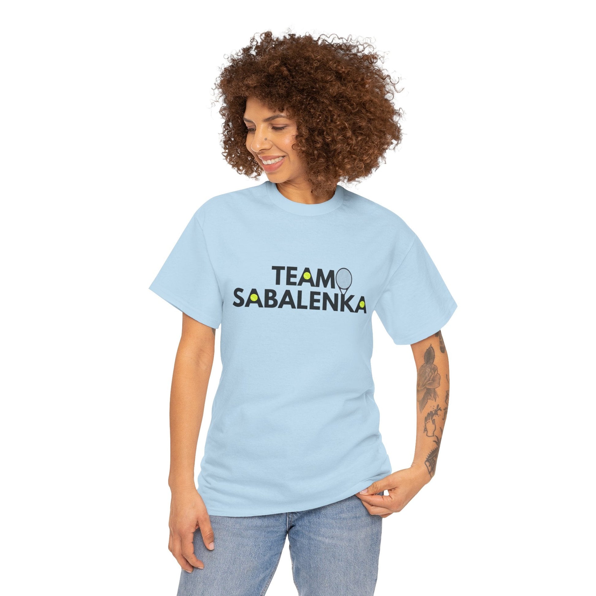 Wear your tennis pride with this 'Team Sabalenko' t-shirt, celebrating Aryna Sabalenko’s powerful game