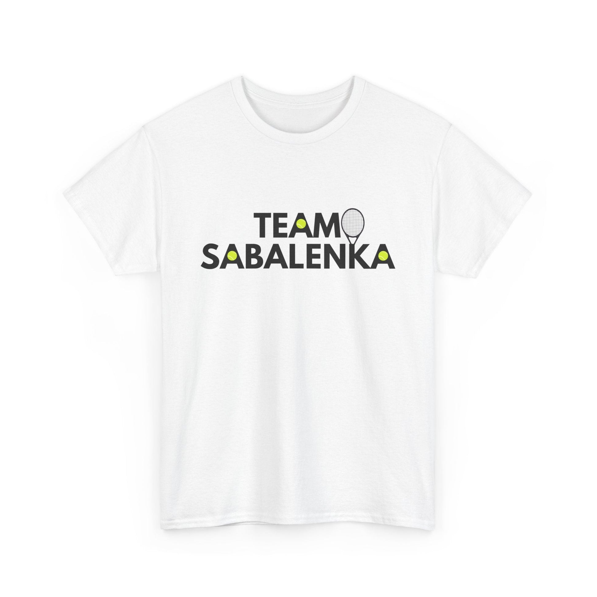Support Aryna Sabalenko with this 'Team Sabalenko' t-shirt, ideal for Grand Slam and WTA tennis fans.