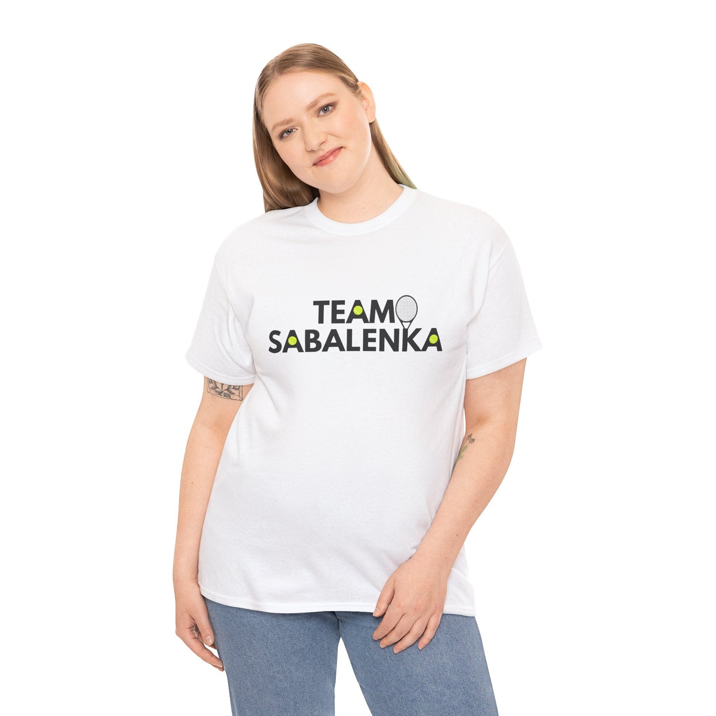 Proudly support Aryna Sabalenko with this 'Team Sabalenko' t-shirt, a must-have for tennis lovers