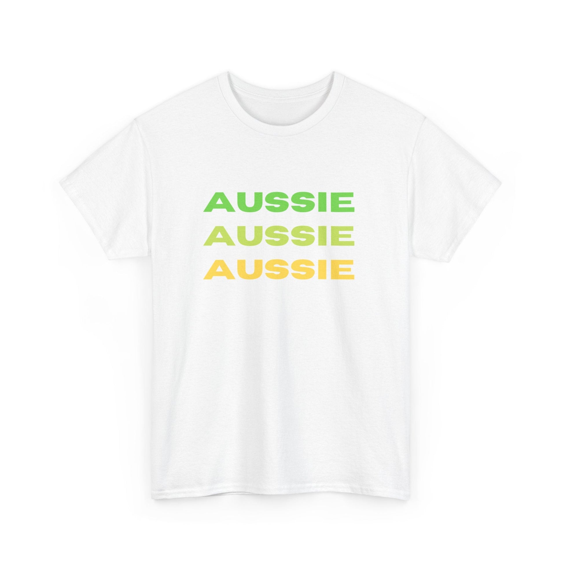 Aussie Aussie Aussie' t-shirt—celebrate Australian heritage with this classic cheer design for true Aussie fans