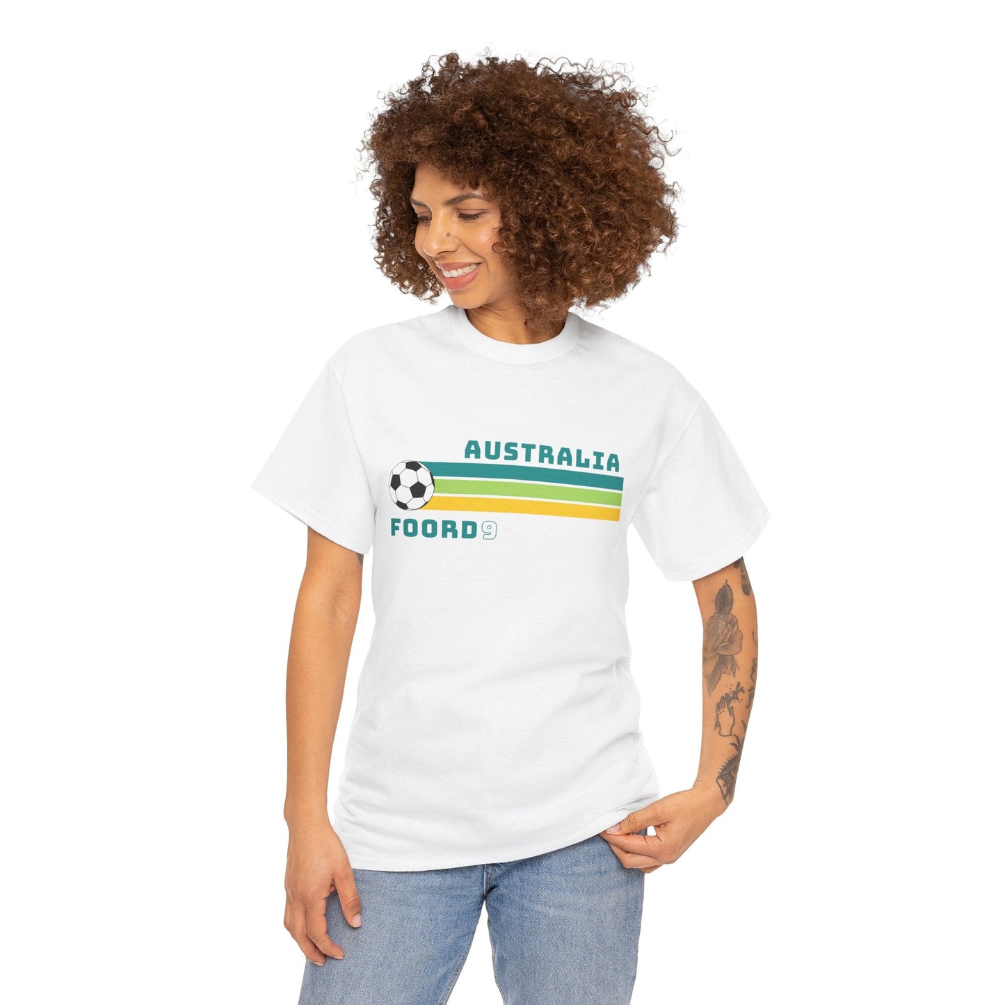 Matildas retro shirt featuring Caitlin Foord’s name and number, ideal for Asian Cup matches