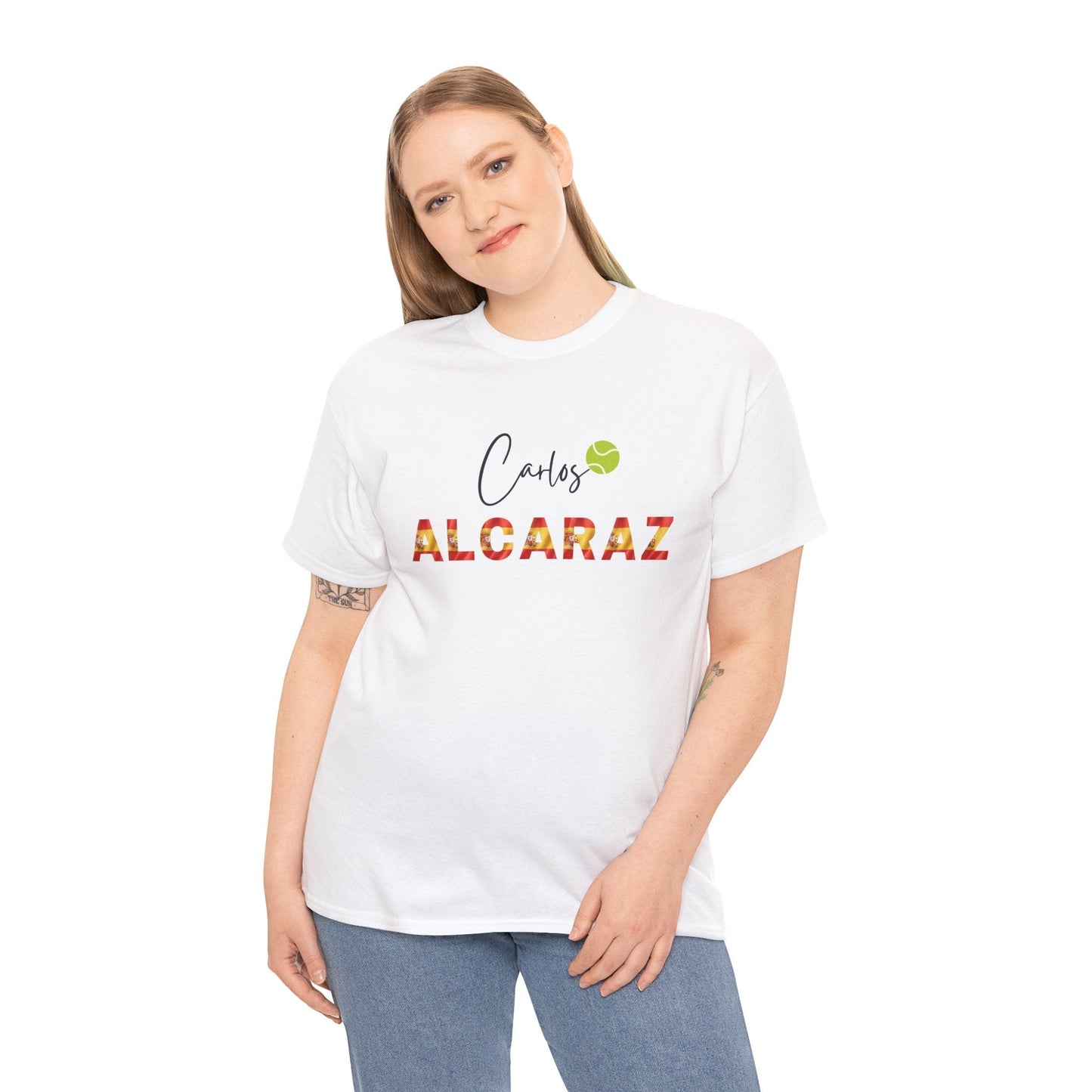 Tennis champion Carlos Alcaraz fan shirt with his name prominently displayed