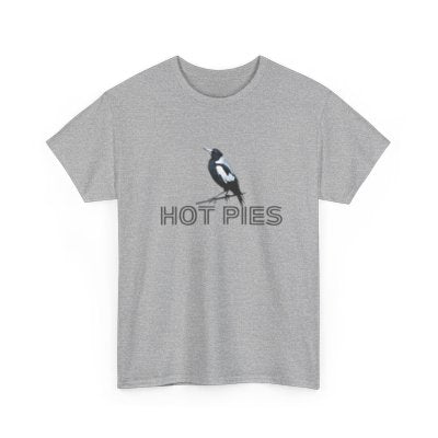 Collingwood Football Club Hot Pies t-shirt with bold magpie design