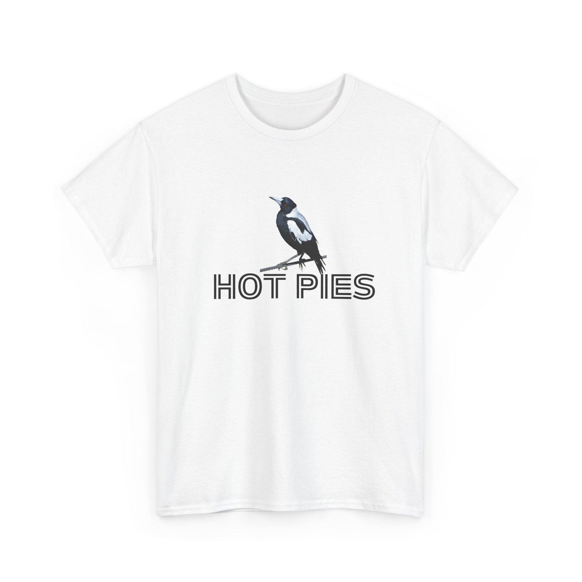 Hot Pies fan tee featuring iconic Collingwood magpie