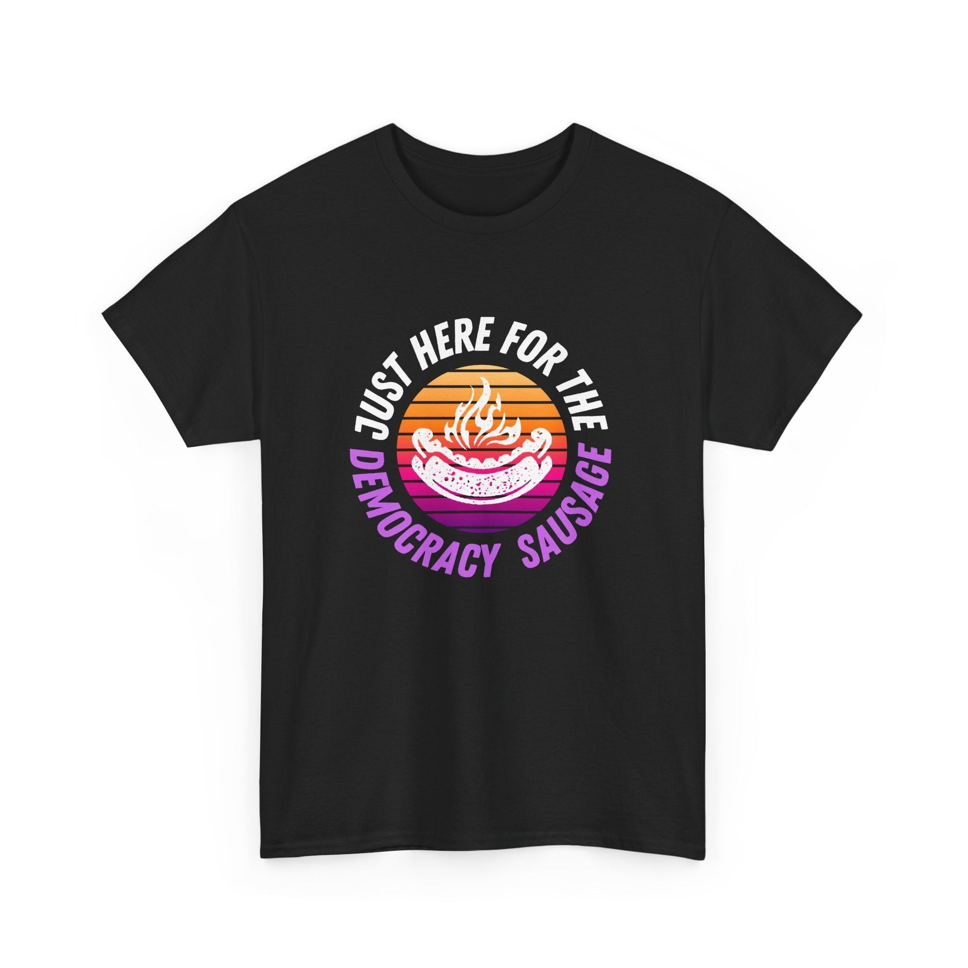 Funny Aussie Democracy Sausage tee featuring iconic sausage design for election day fans