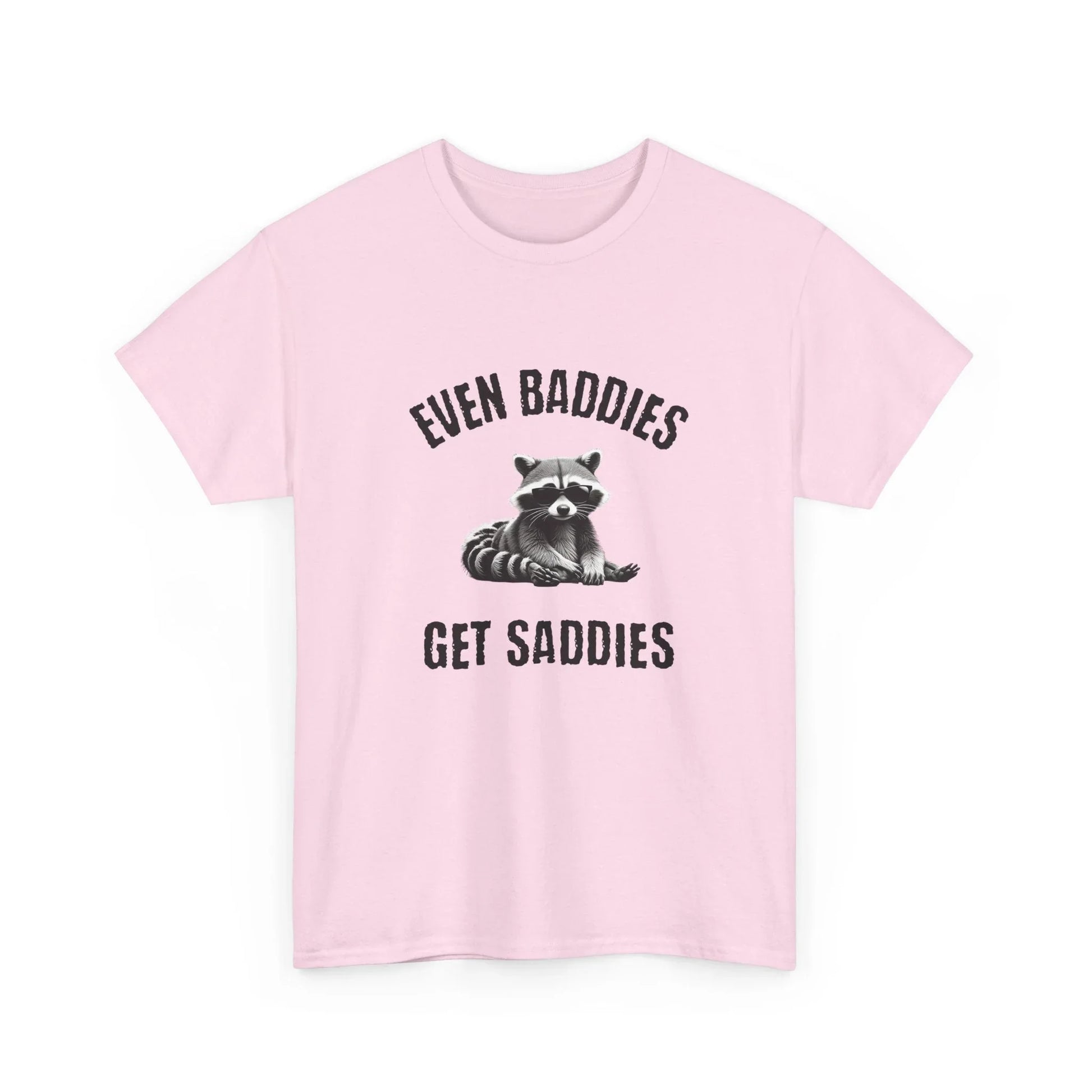 Gift idea for mental health awareness with cartoon raccoon and Even baddies get the saddies