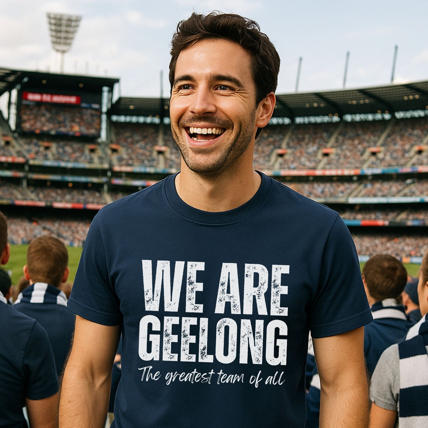 We are Geelong the greatest team of all navy t-shirt design