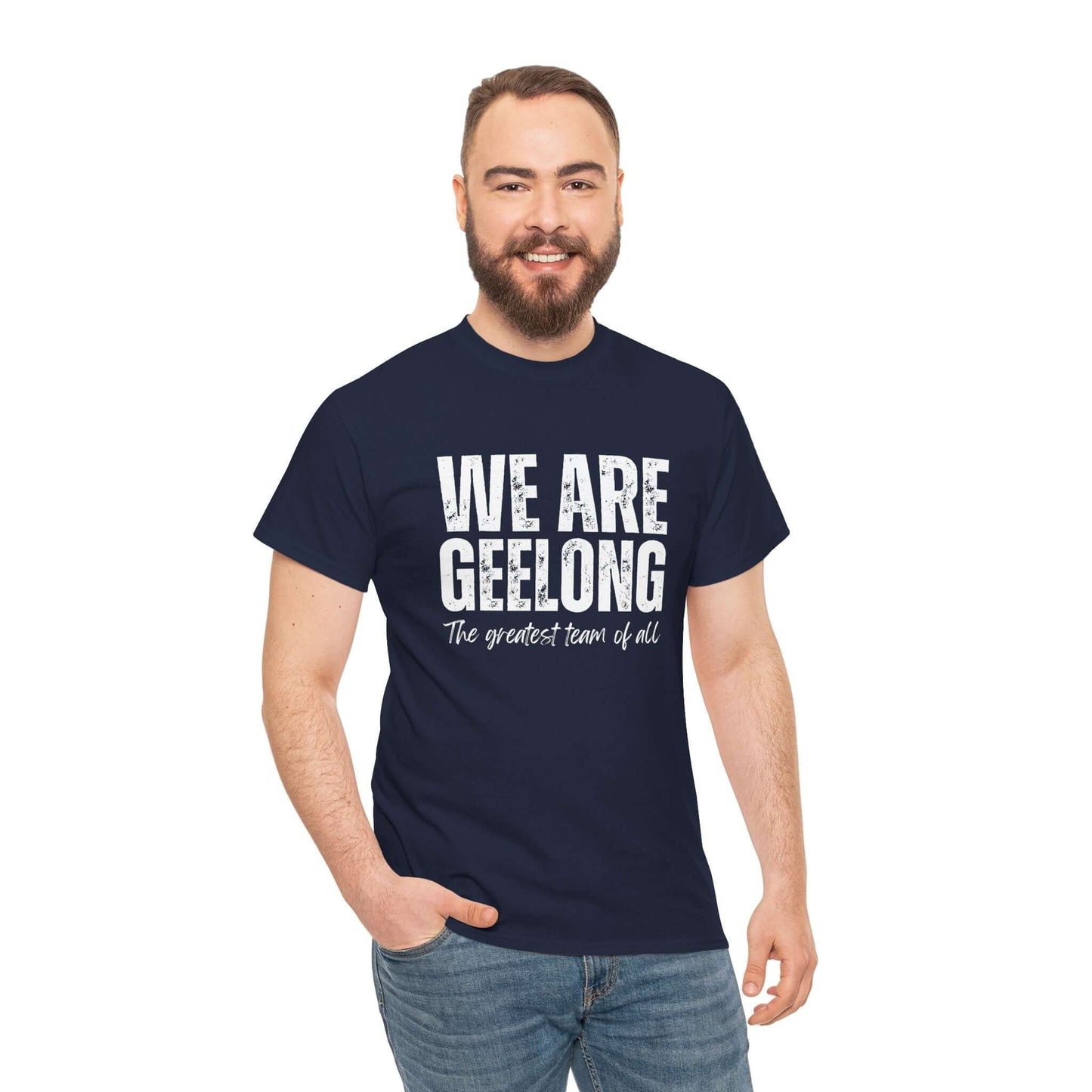 Geelong Cats t-shirt with We Are Geelong - The Greatest Team of All slogan