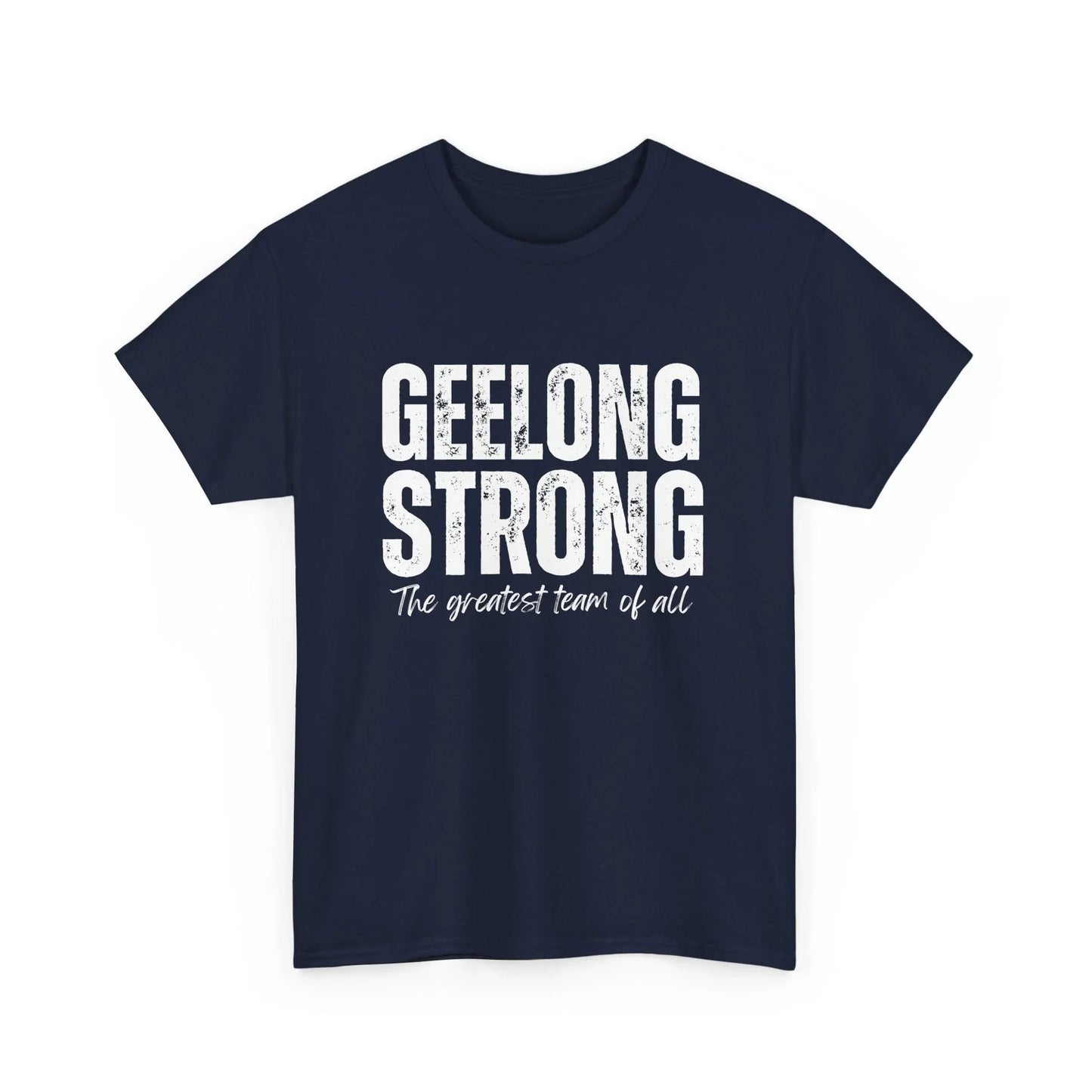 Support the Geelong Football Club with this bold Geelong Strong tee