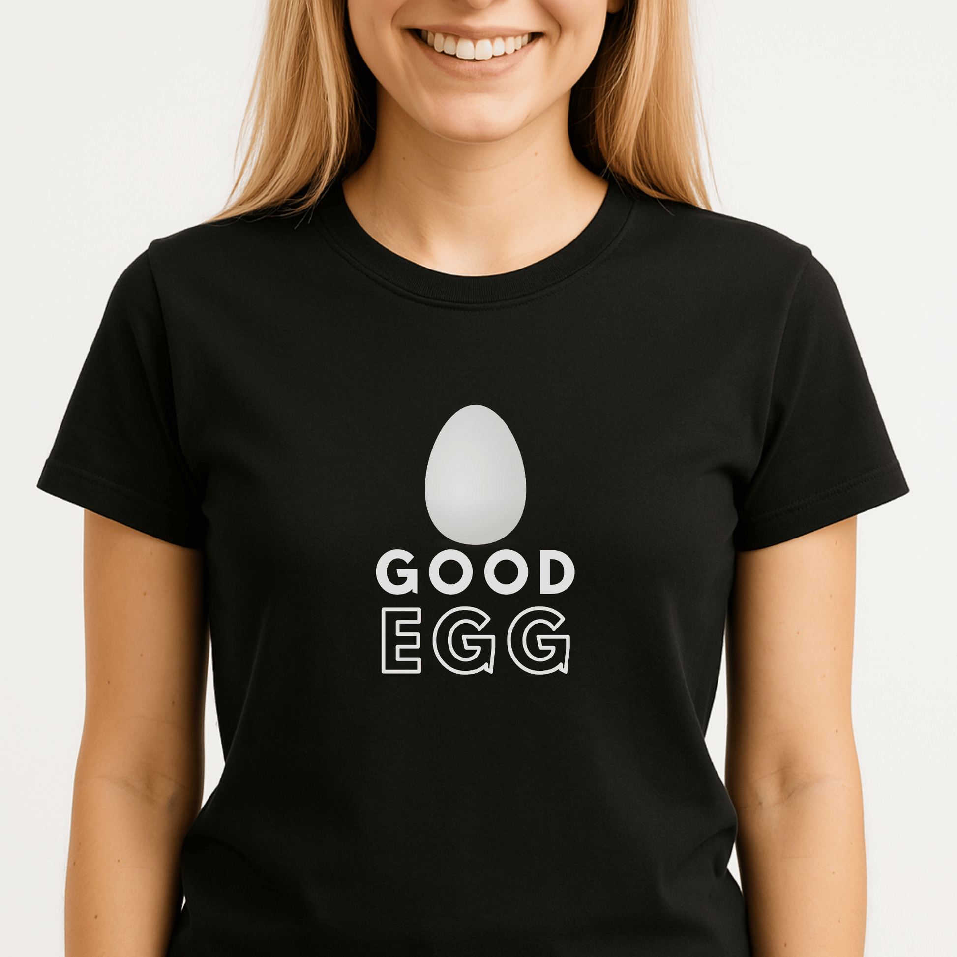 Good Egg t-shirt with playful design – fun gift for kind souls, brunch lovers, or anyone with a sunny-side-up personality