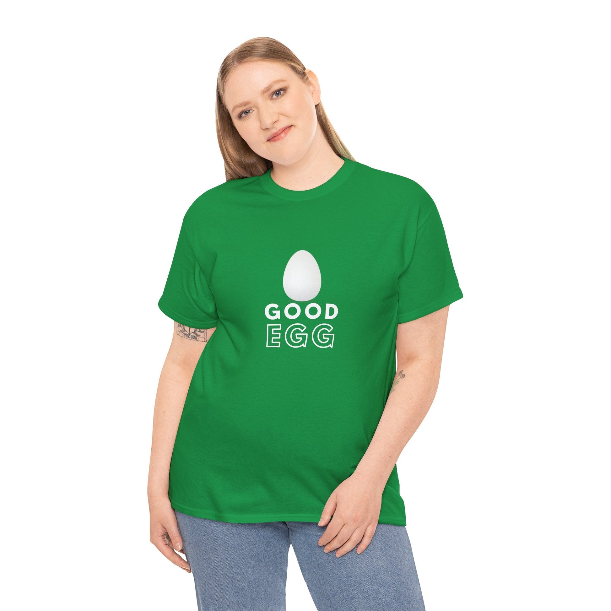 Wholesome novelty shirt for kind souls with "Good Egg" design

