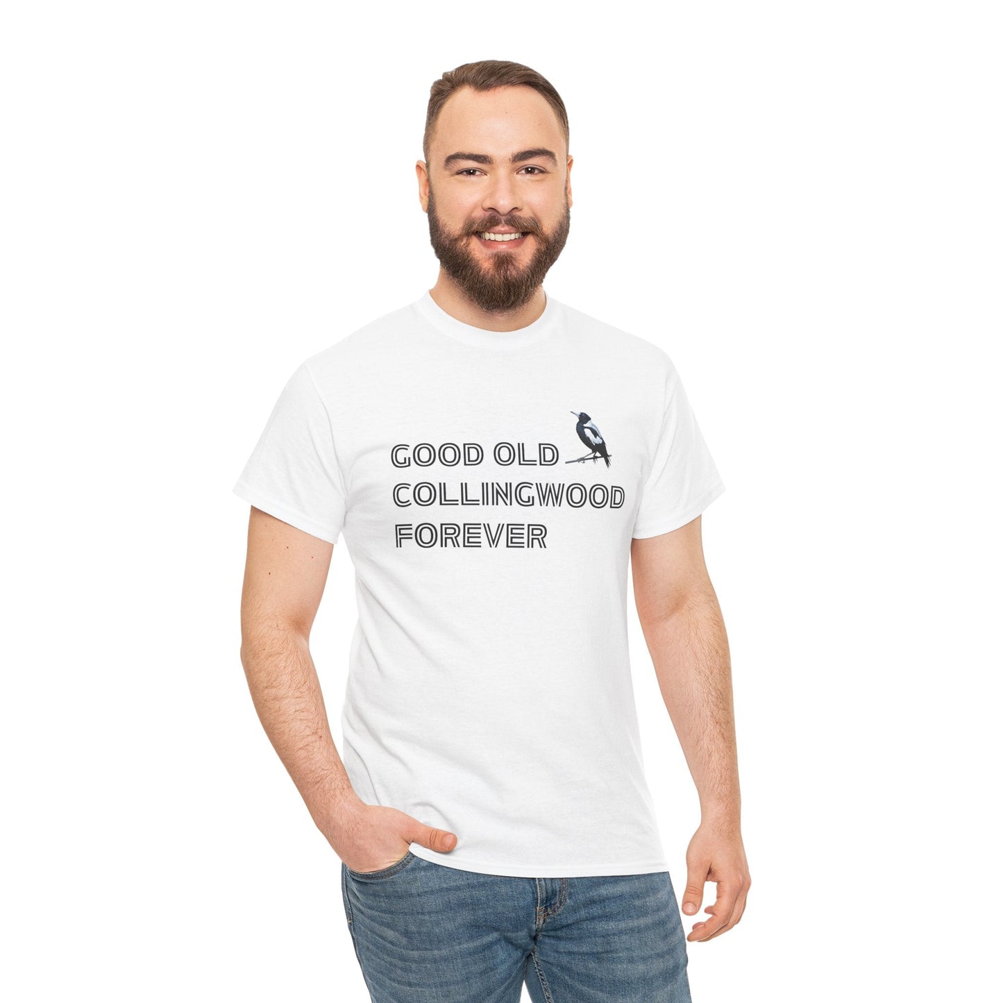 Collingwood AFL fan shirt with lyrics from the beloved Magpies song
