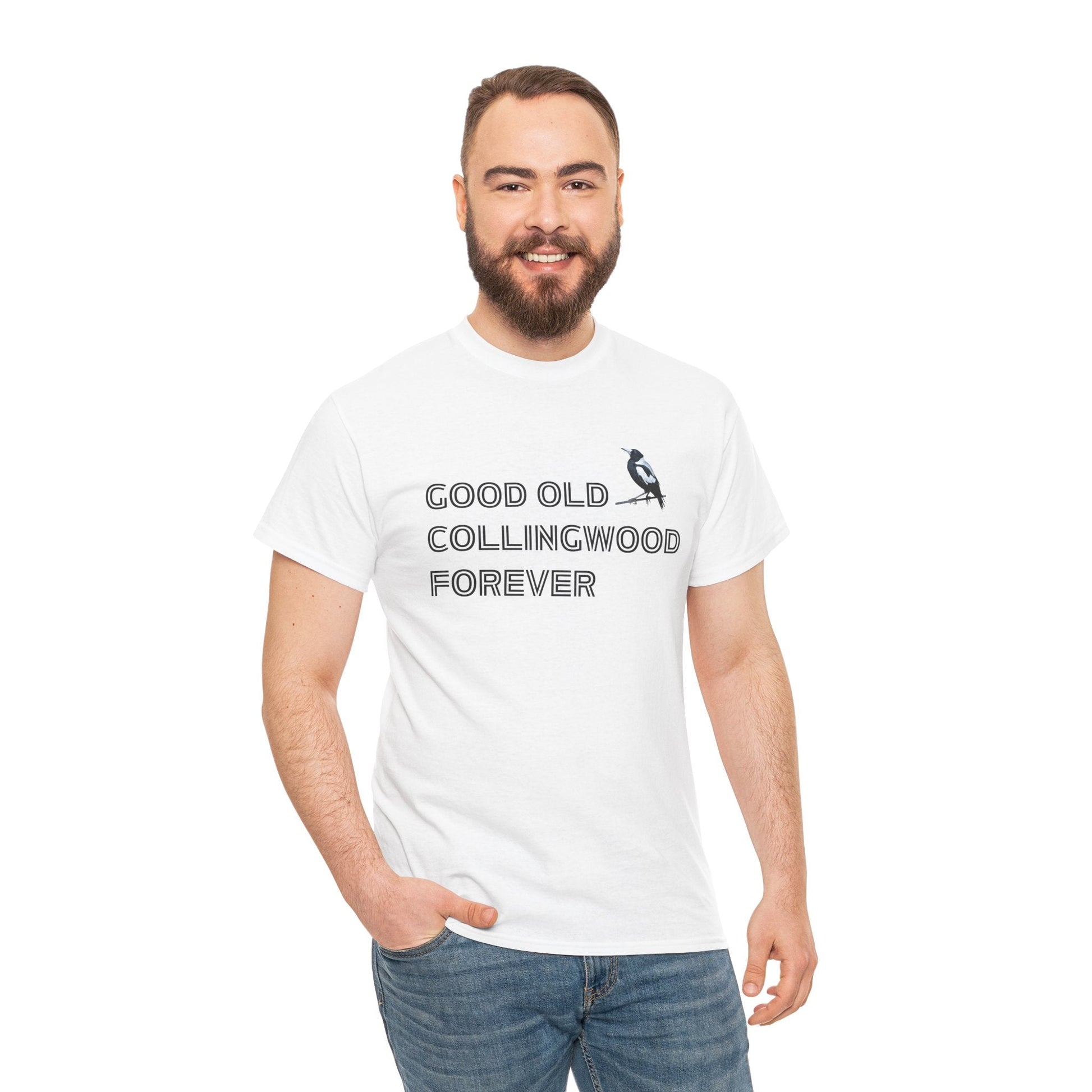 Collingwood AFL fan shirt with lyrics from the beloved Magpies song