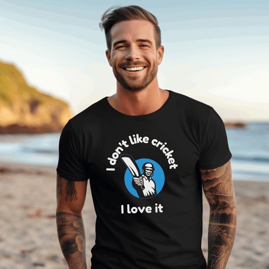 I Don't Like Cricket, I Love It t-shirt – fun cricket fan tee for Aussie cricket lovers and T20 supporters!