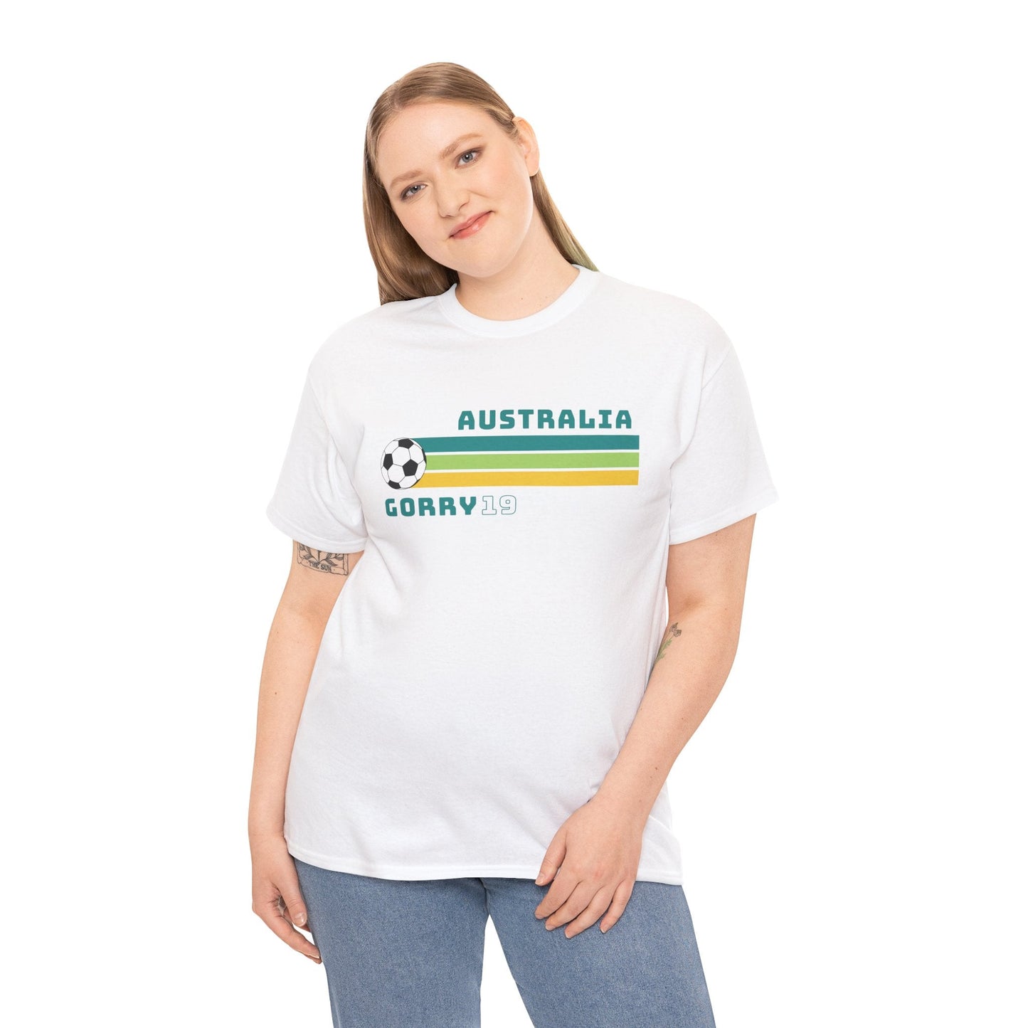Support Katrina Gorry with this throwback Matildas tee, perfect for cheering Australia on