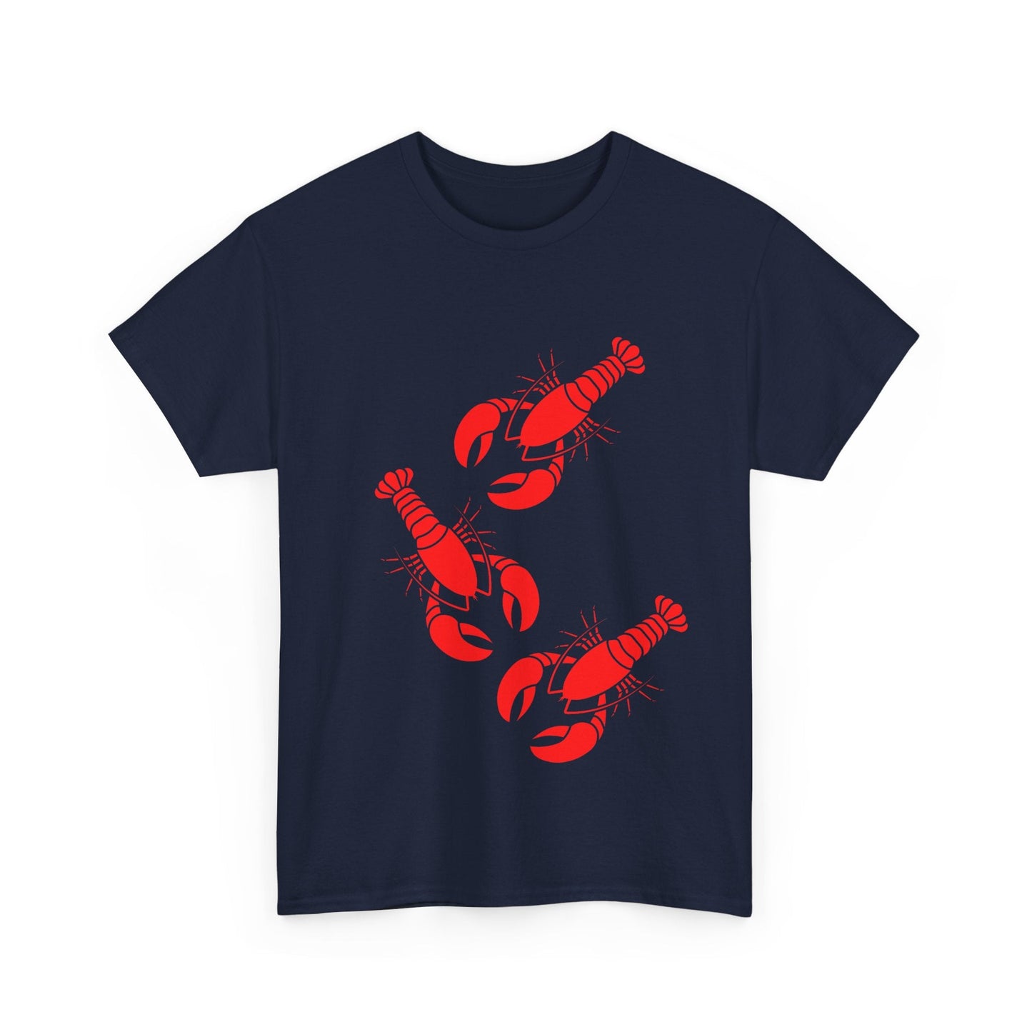 Vintage fishing t-shirt featuring a red lobster, ideal for fishermen, sailors, and ocean enthusiasts.
