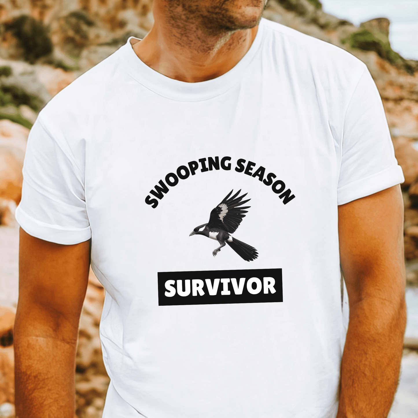 Magpie Swooping Season survivor t-shirt