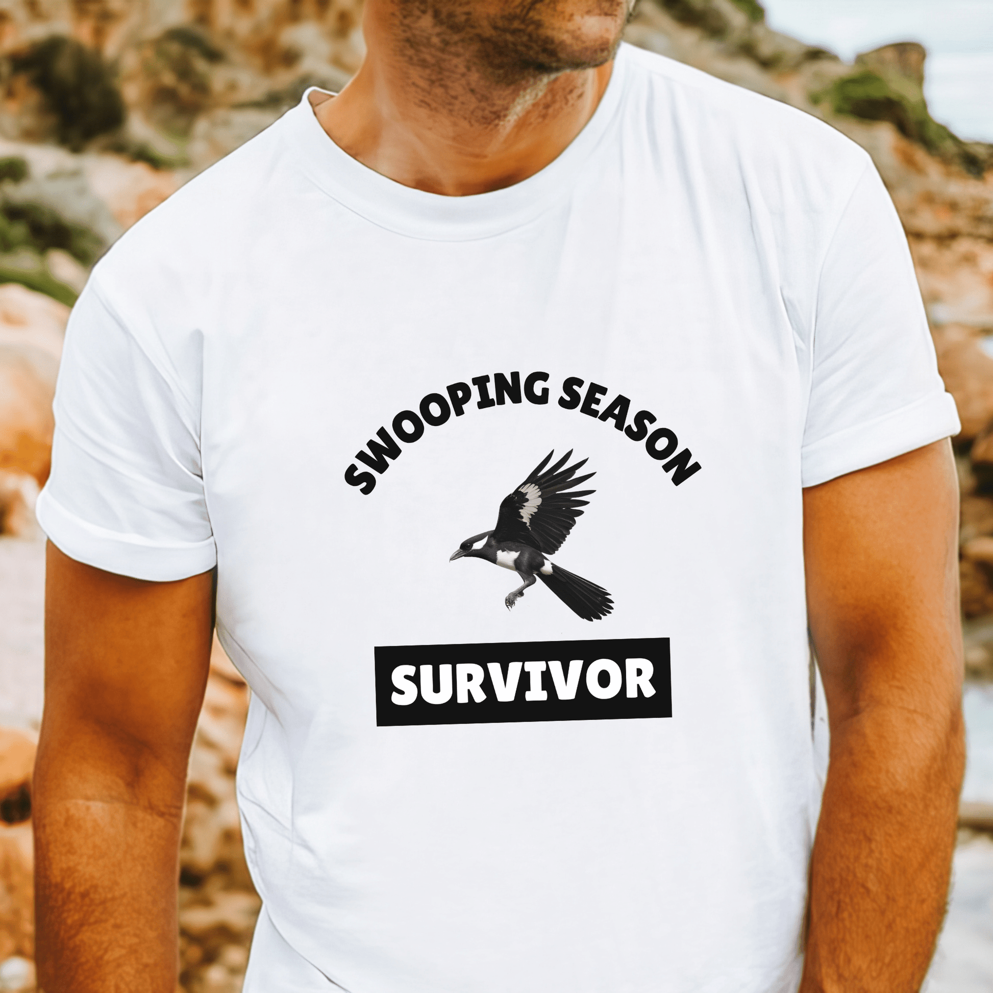 Magpie Swooping Season survivor t-shirt