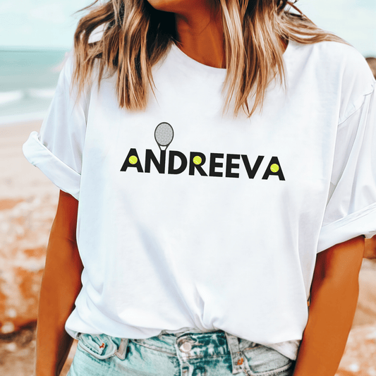 "Andreeva" t-shirt for fans of tennis sensation Mirra Andreeva