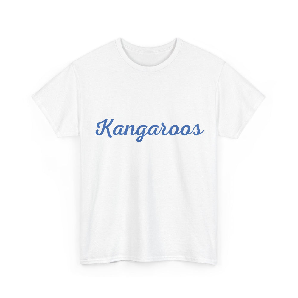 AFL fan tee featuring Kangaroos design in North Melbourne colours