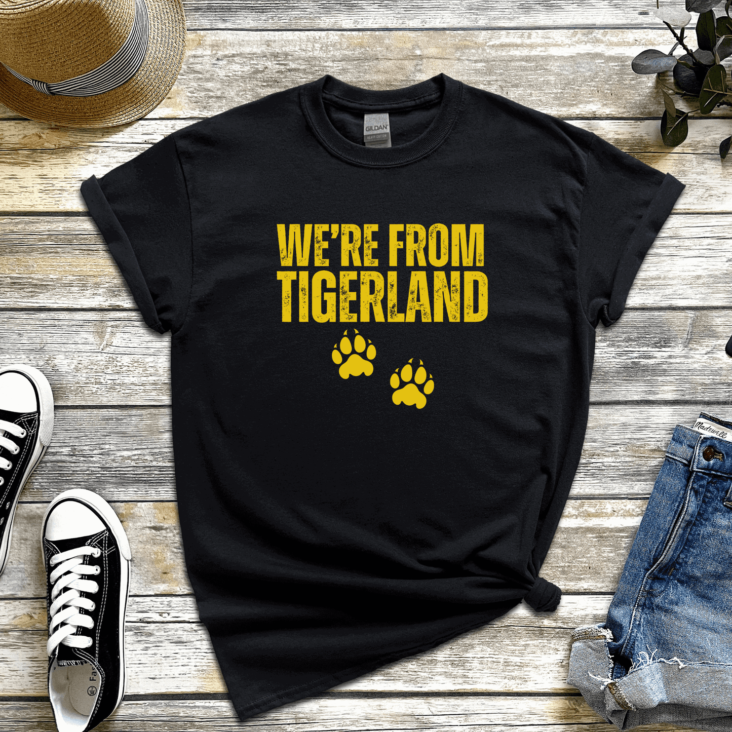 Richmond Tigers fan t-shirt with We're from Tigerland team song lyrics