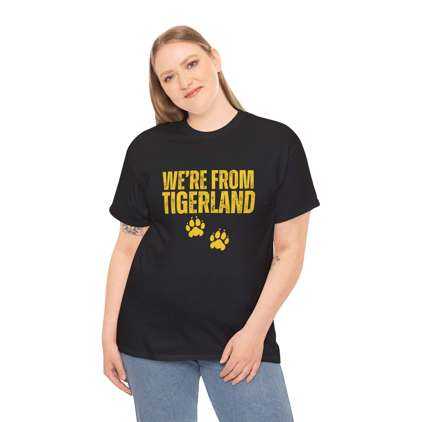 Yellow and black Richmond fan t-shirt with We're from Tigerland text