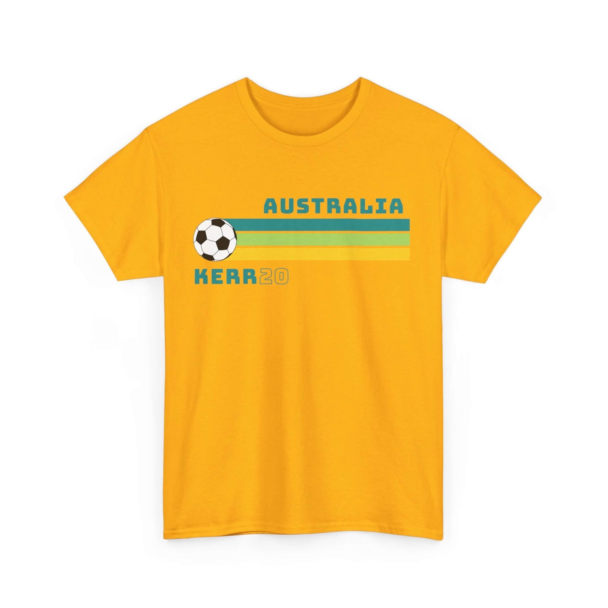 Support the Matildas with this classic Sam Kerr retro gold tee, perfect gift for soccer lovers