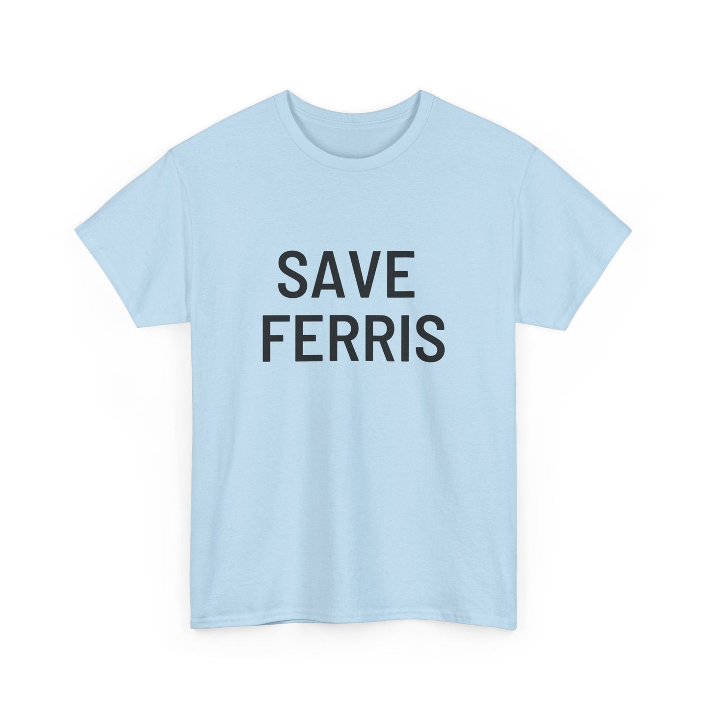 Pop culture t-shirt with nostalgic "Save Ferris" design