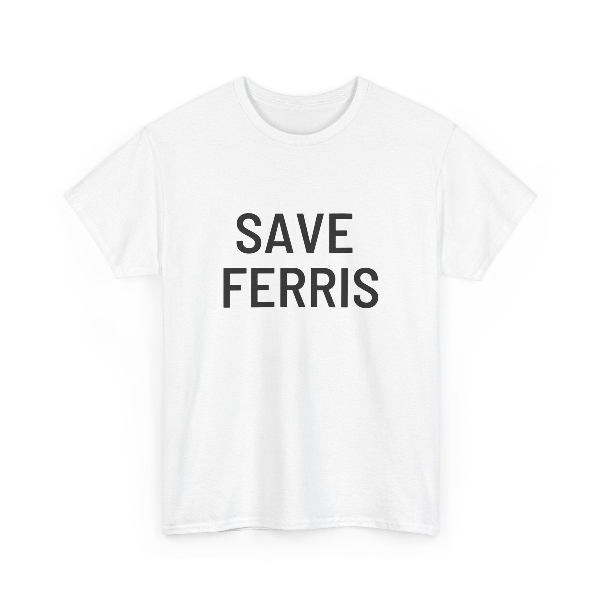 Retro 80s tee featuring iconic "Save Ferris" slogan