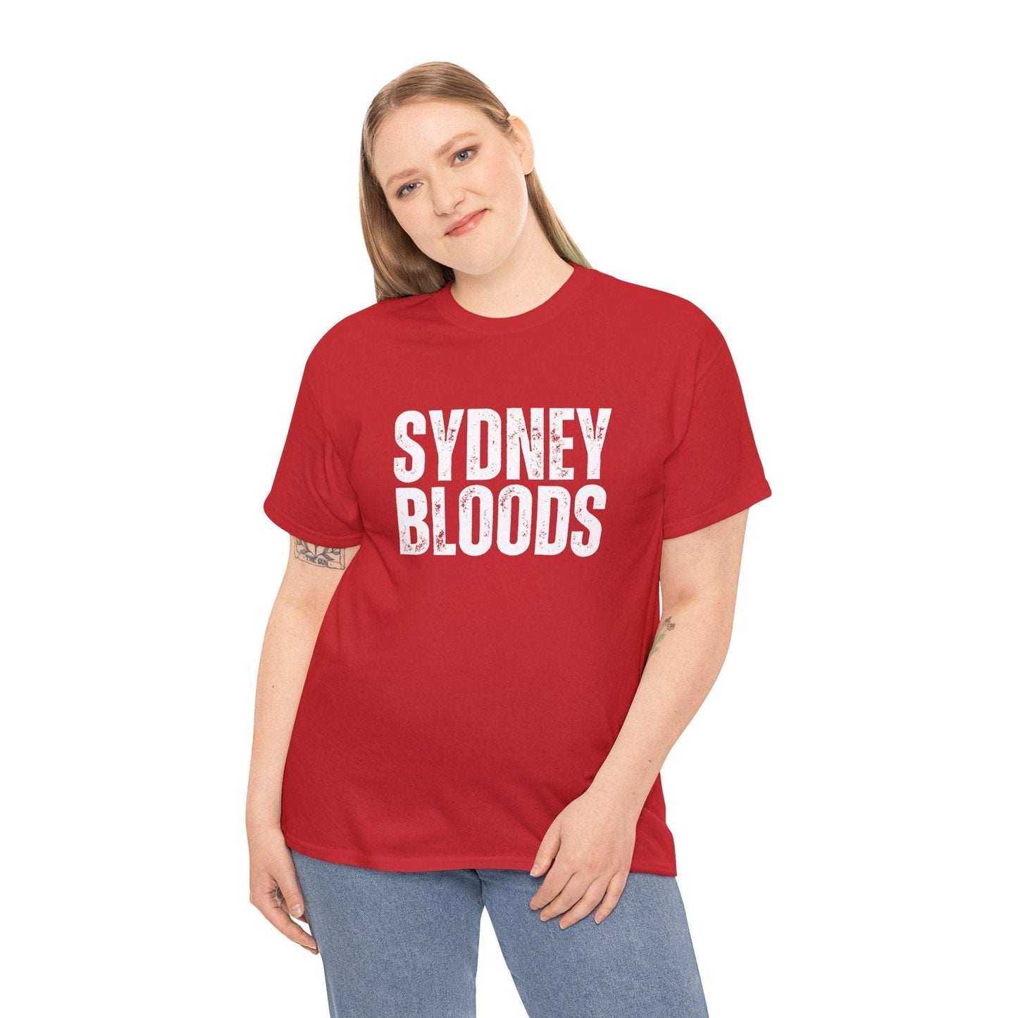 Bloods-themed Sydney Swans AFL tee for true red and white supporters