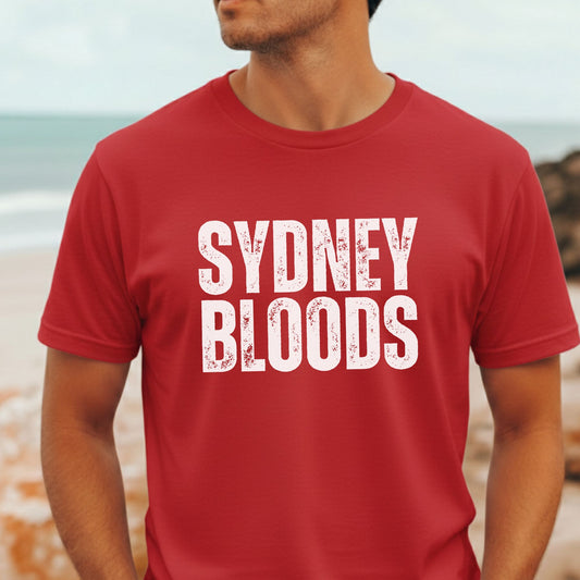 Sydney Bloods red t-shirt for football fans