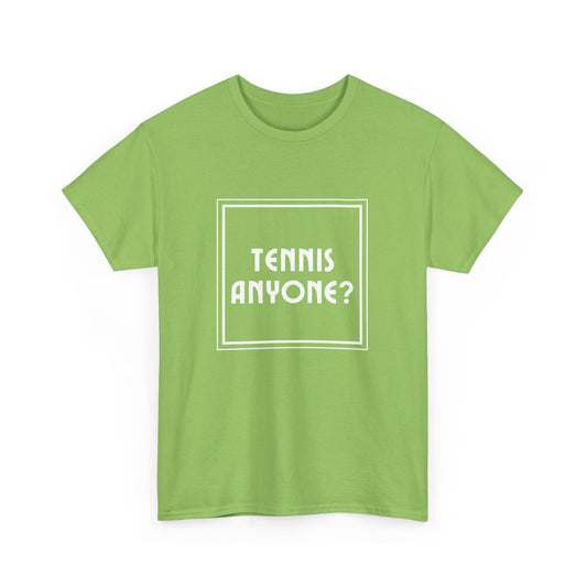 Tennis Anyone?' t-shirt, fun and stylish tee for tennis lovers, players, and fans of the sport.