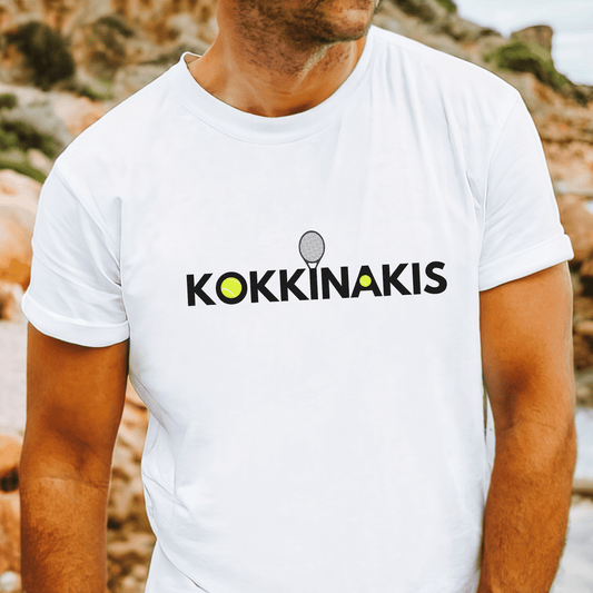 Thanasi Kokkinakis' t-shirt, perfect for Australian tennis fans and supporters of the rising tennis star.