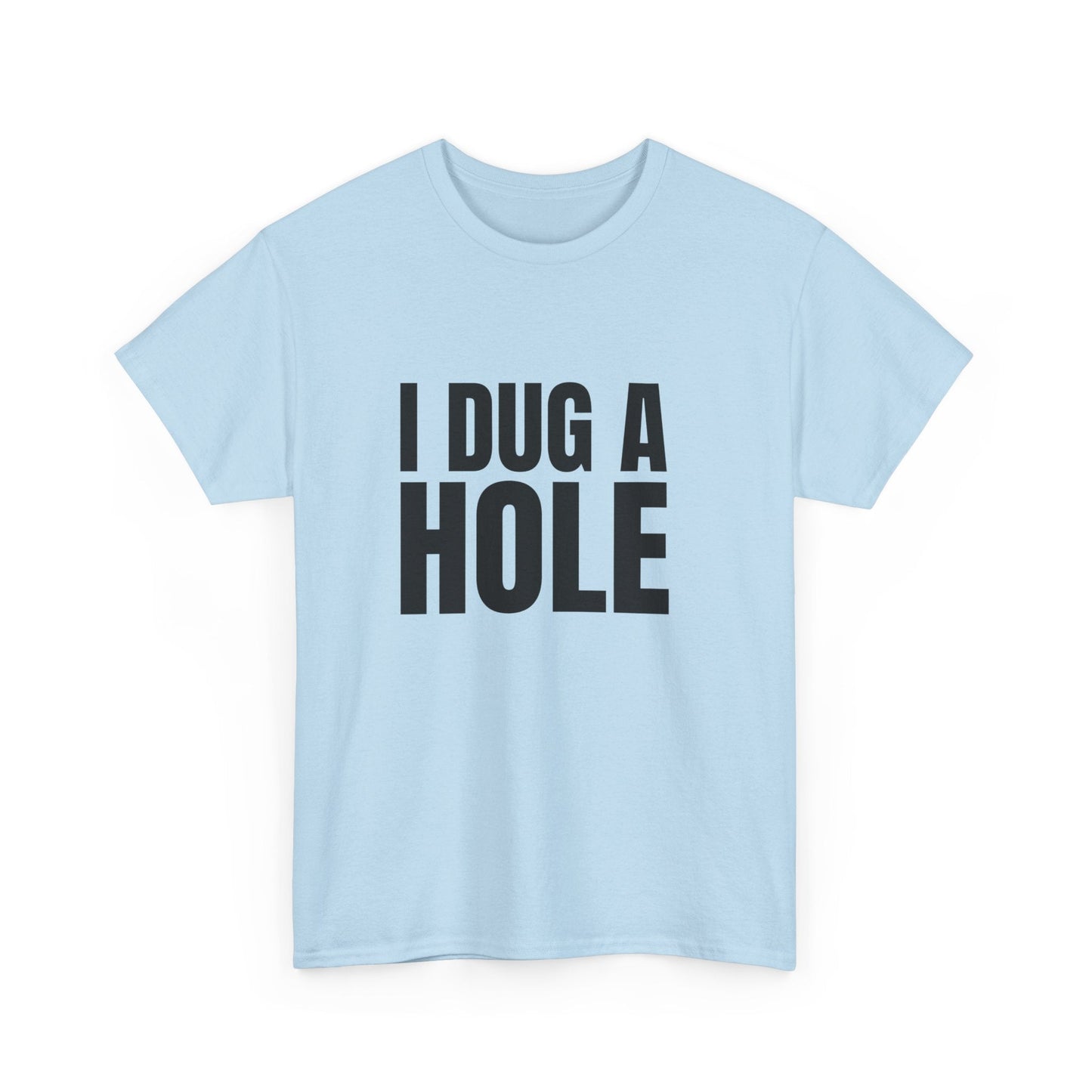 Retro Aussie humour t-shirt – ‘I Dug a Hole’ quote shirt from The Castle, a must-have for film buffs!