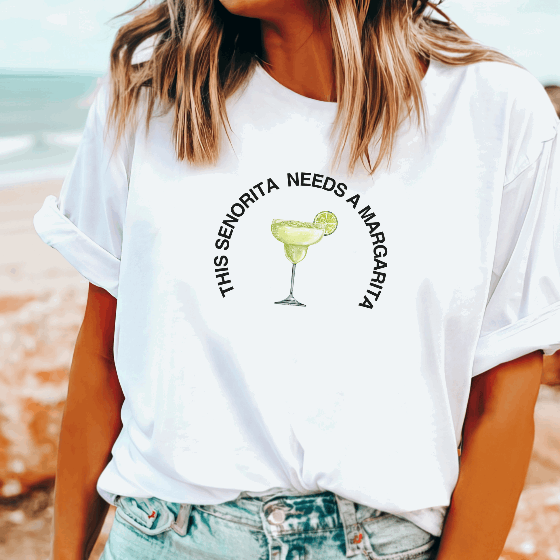 This Señorita Needs a Margarita t-shirt for cocktail lovers and girls’ getaways