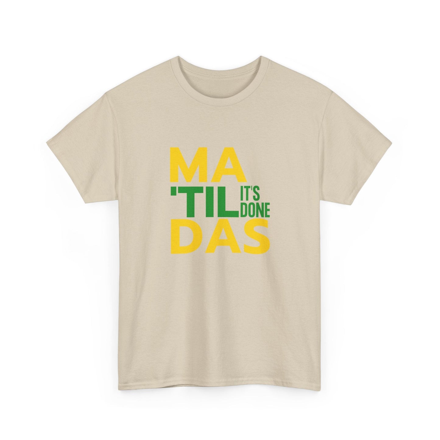 Aussie pride Matildas t-shirt with 'Til It's Done' slogan – ideal for football fans