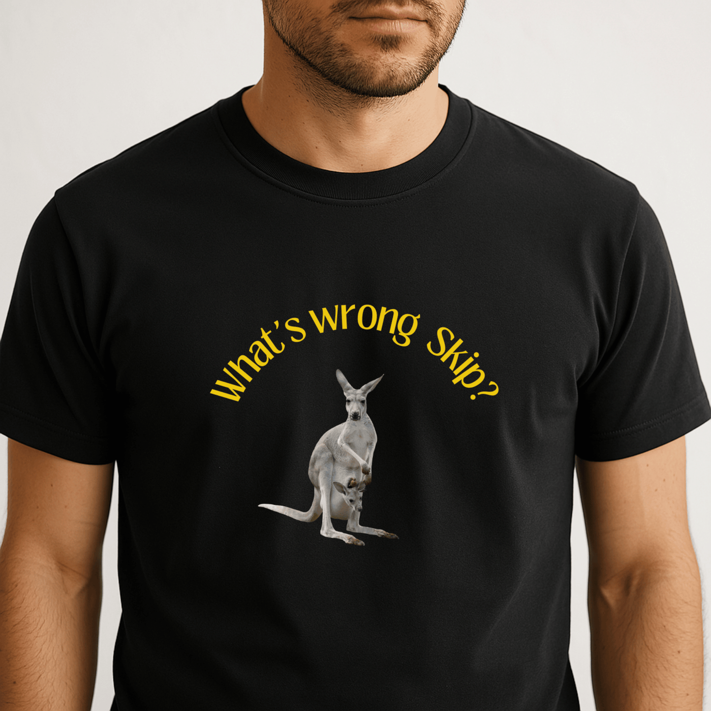 Retro “What’s Wrong Skip?” t-shirt with Skippy the Kangaroo — perfect for Aussie TV nostalgia lovers.