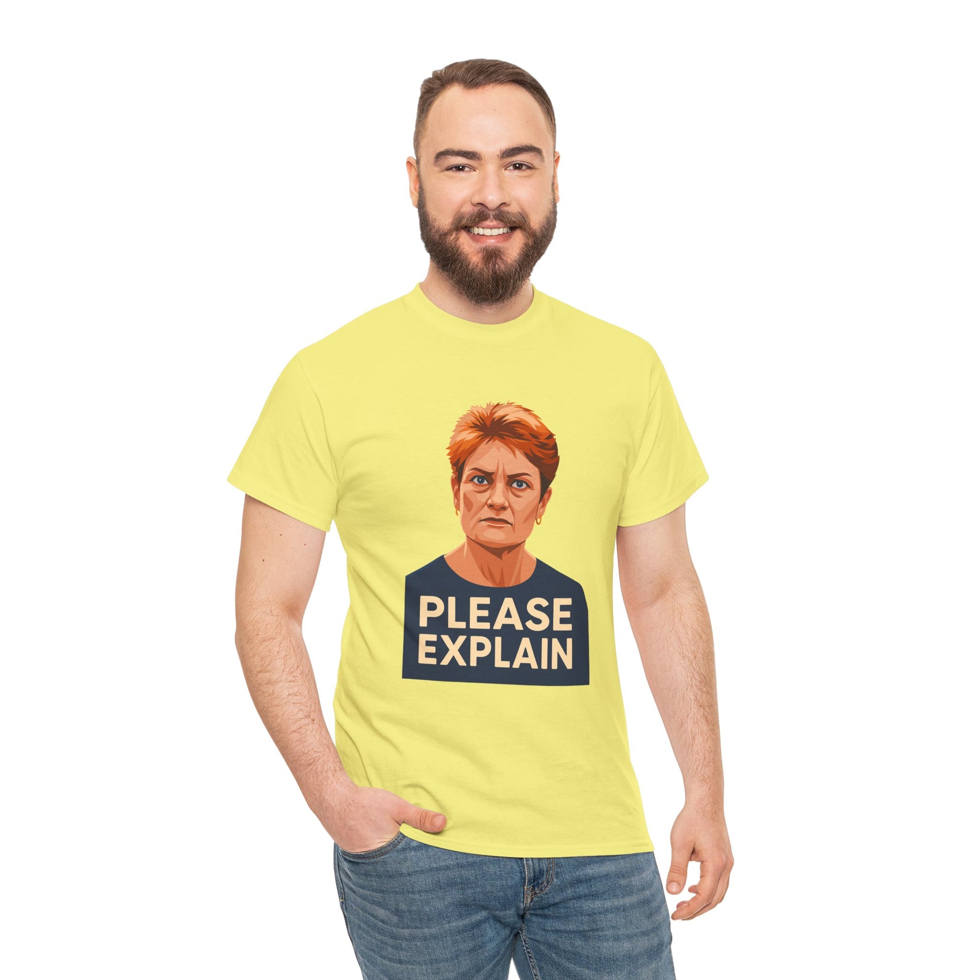 Humorous tee featuring Pauline Hanson’s classic catchphrase